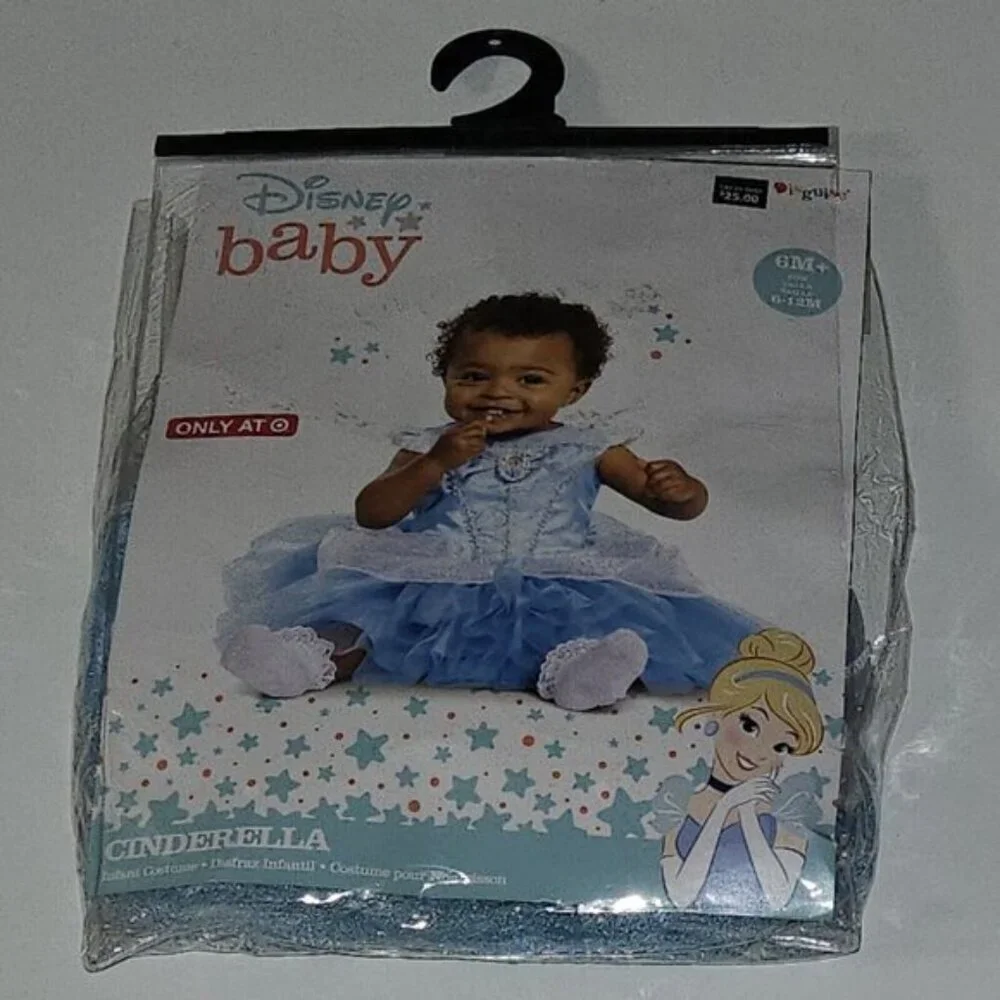 NEW Cinderella Princess Disney Baby Halloween Costume 6-12 Month Blue Tutu Dress